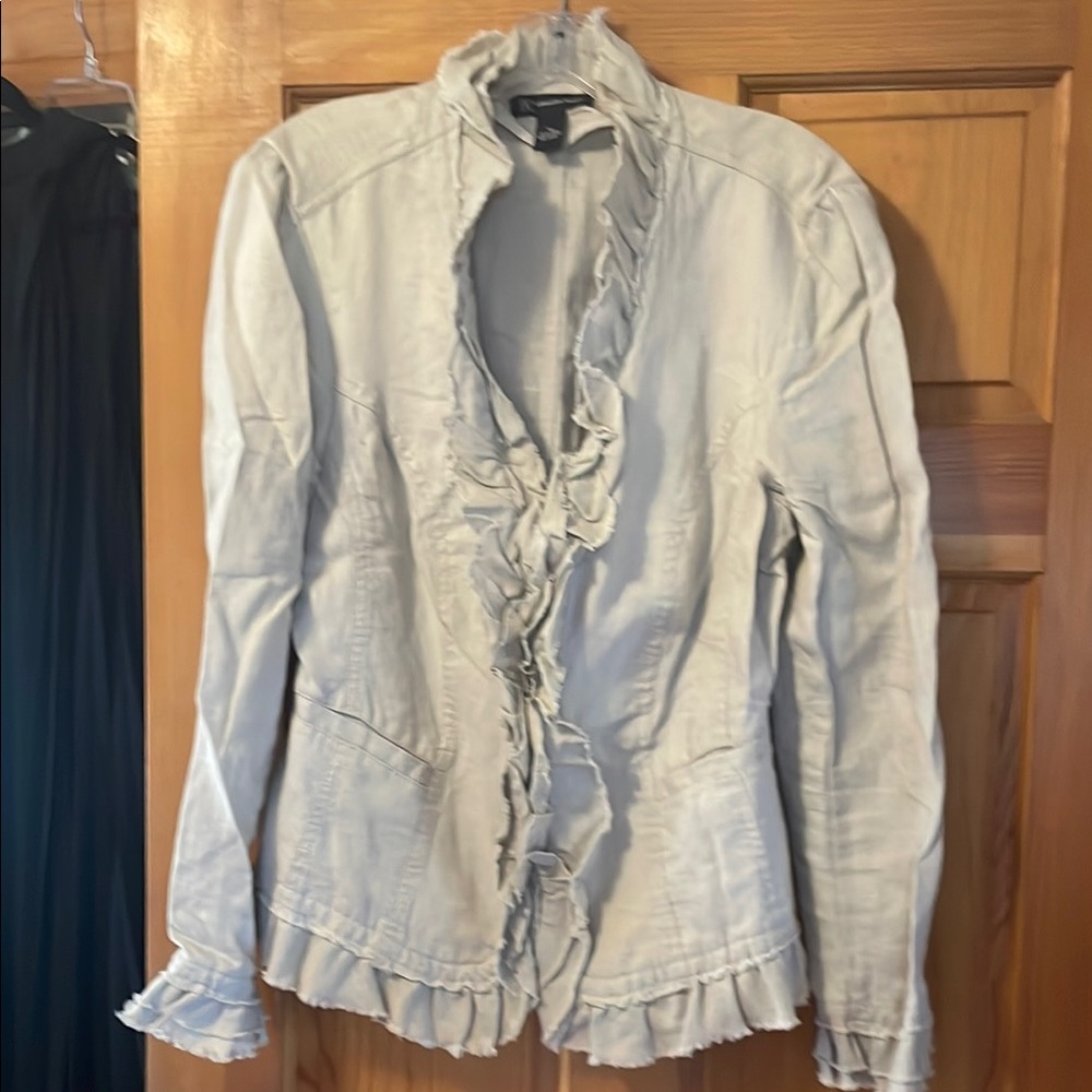 Women's Ruffled Cream Jacket